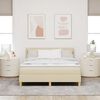 vidaXL Boxspringbett mit Matratze Creme 140 x 190 cm Stoff