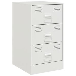 vidaXL Nachttisch Wei&szlig; 34,5x39x62 cm Stahl