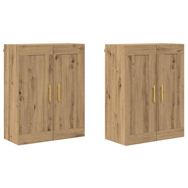 vidaXL Wandmontierter Schrank 2 pcs Artisan-Eiche 69,5 x 34 x 90 cm