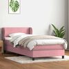 vidaXL Boxspringbett mit Matratze Rosa 80x210 cm Samt
