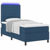 vidaXL Boxspringbett mit Matratze mit LED Blau 90 x 200 cm Stoff