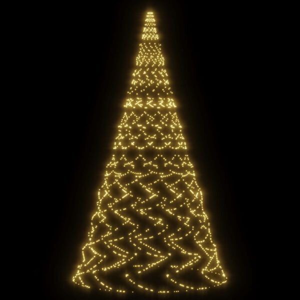 vidaXL LED-Weihnachtsbaum f&uuml;r Fahnenmast Warmwei&szlig; 3000 LEDs 800 cm