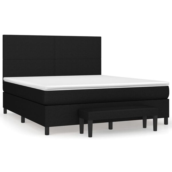 vidaXL Boxspringbett mit Matratze Schwarz 160x200 cm Stoff