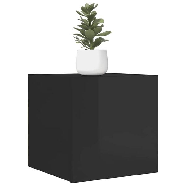 vidaXL TV-Wandschr&auml;nke 4 Stk. Hochglanz-Schwarz 30,5x30x30 cm