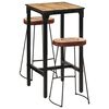 vidaXL 3-tlg. Bar-Set Raues Mangoholz und Metall