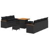 vidaXL Gartensofa-set 14 Stk. 9-Sitzanzahl Schwarz Poly-Rattan