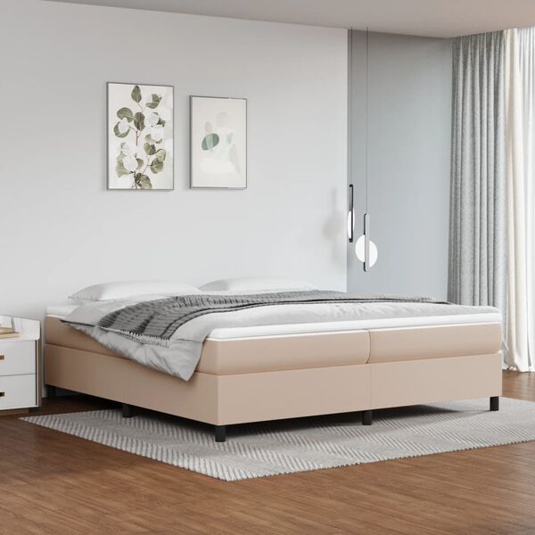vidaXL Boxspringbett Matratze Cappuccino-Braun 200x200cm Kunstleder