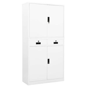 vidaXL B&uuml;roschrank Wei&szlig; 90x40x180 cm Stahl