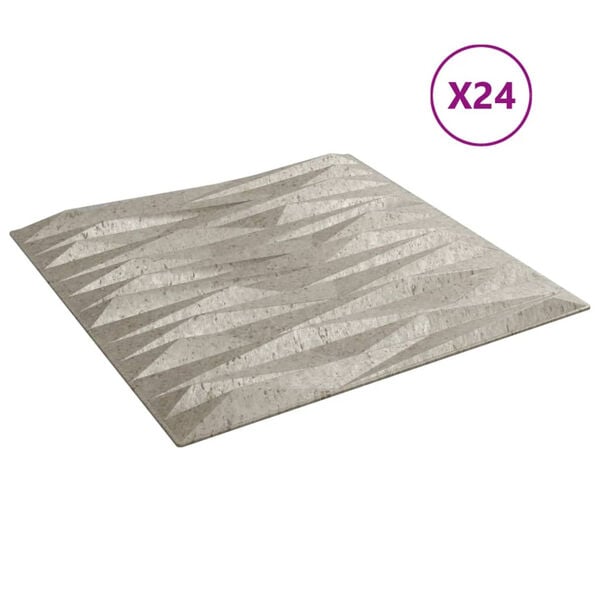vidaXL Wandpaneele 24 Stk. Beton 50x50 cm XPS 6 m&sup2; Stein