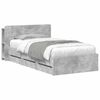 vidaXL Bettgestell mit Stauraum Betongrau 90 x 190 cm Holzwerkstoff