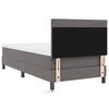 vidaXL Boxspringbett mit Matratze Grau 90 x 200 cm Kunstleder