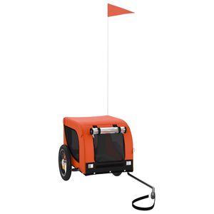 vidaXL Fahrradanh&auml;nger Hunde Orange und Schwarz Oxford-Gewebe & Eisen