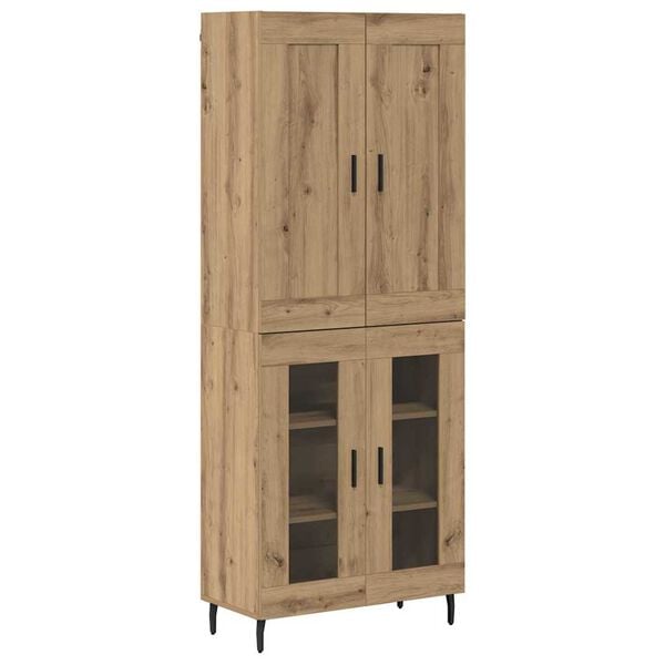 vidaXL Highboard 2 pcs Artisan-Eiche Holzwerkstoff