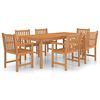 vidaXL 7-teiliges Garten-Ess-Set 200 x 100 cm Massivholz Teak