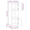 vidaXL Highboard Schwarz 38x35x117 cm Massivholz Kiefer