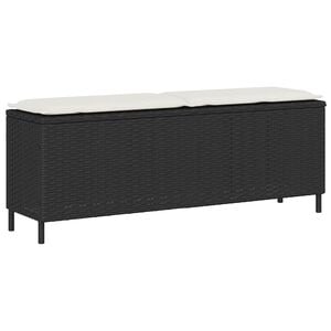 vidaXL Gartenbank mit Kissen Schwarz 110x30x40,5 cm Poly Rattan