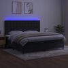 vidaXL Boxspringbett mit Matratze & LED Schwarz 200x200 cm Samt