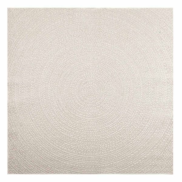 vidaXL Teppich ZIZUR Creme 200x200 cm Jute-Optik Indoor und Outdoor