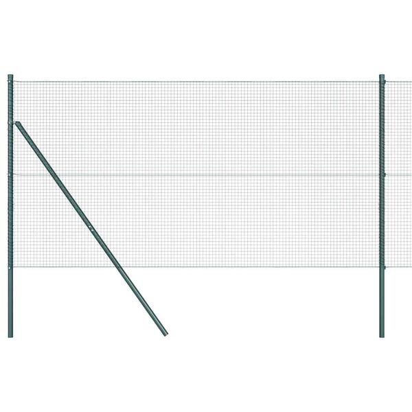 vidaXL Zaunpfosten Gr&uuml;n 50 x 1,2 m (19 x 19 mm Netz) Stahl und PVC