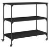 vidaXL K&uuml;chenwagen Schwarz 102x50x95 cm Holzwerkstoff
