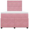 vidaXL Boxspringbett mit Matratze Rosa 120x200 cm Samt