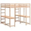 vidaXL Hochbett mit Schreibtisch & Leiter 180x200 cm Massivholz Kiefer