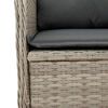 vidaXL Gartenbank mit Kissen 2 pcs Hellgrau Poly Rattan