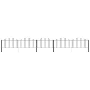 vidaXL Gartenzaun mit Speerspitze Stahl 838 x 150 cm Schwarz