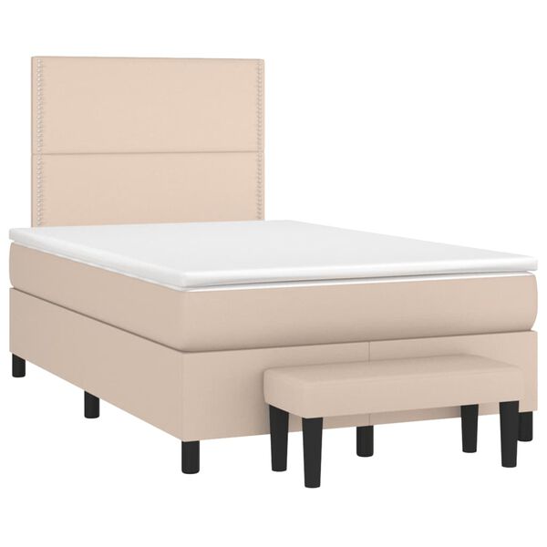 vidaXL Boxspringbett Matratze Cappuccino-Braun 120x190 cm Kunstleder