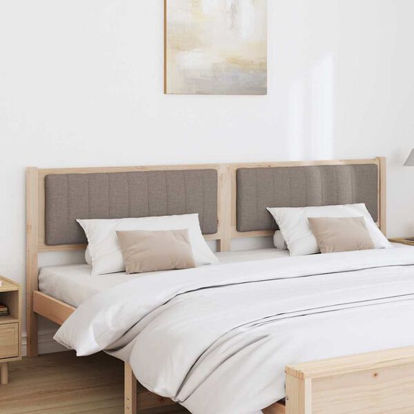 vidaXL Gepolstertes Kopfteil Braun 200 cm Massives Kiefernholz