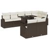 vidaXL Garten-Sofa-Set mit Speicher 9 pcs Braun Poly Rattan