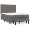 vidaXL Boxspringbett mit Matratze Grau 140x190 cm Kunstleder
