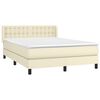 vidaXL Boxspringbett mit Matratze Creme 140x200 cm Kunstleder