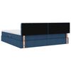 vidaXL Bett mit Stauraum und LED mit Matratze Blau 200 x 200 cm Stoff