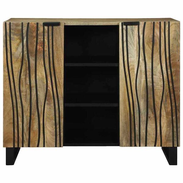 vidaXL Sideboard Braun 90 x 33 x 75 cm massives Mangoholz