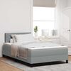 vidaXL Boxspringbett mit Matratze mit LED Hellgrau 120 x 200 cm Stoff