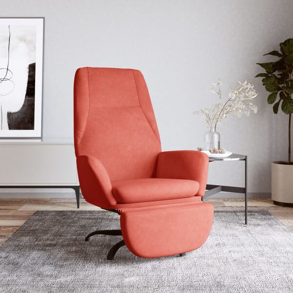 vidaXL Relaxsessel mit Fu&szlig;st&uuml;tze Rosa Samt