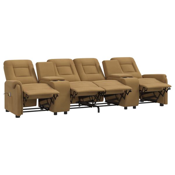 vidaXL 4-Sitzer Massagesessel mit Getr&auml;nkehalter Taupe