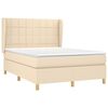 vidaXL Boxspringbett mit Matratze Creme 140x190 cm Stoff