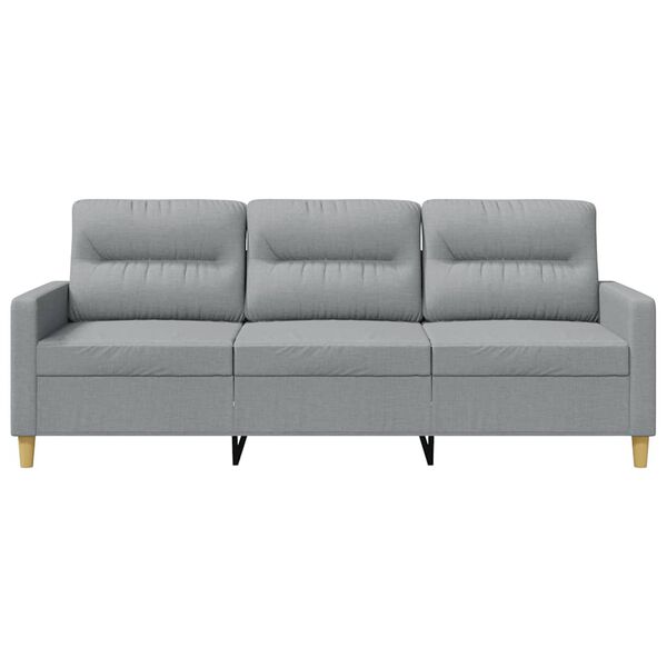 vidaXL 3-Sitzer-Sofa Hellgrau 180 cm Stoff