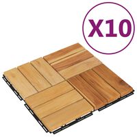 vidaXL Terrassenfliesen 10 Stk. 30x30 cm Massivholz Teak