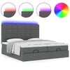 vidaXL Ottoman-Bett mit Matratzen & LEDs Dunkelgrau 180x200 cm Stoff