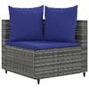 vidaXL 5-tlg. Garten-Sofagarnitur mit Kissen Grau Poly Rattan