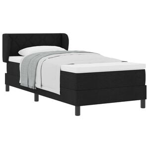 vidaXL Boxspringbett mit Kopfteil Schwarz 90 x 190 cm Stoff