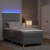 vidaXL LED Boxspringbett mit Matratze Hellgrau 90 x 190 cm Stoff
