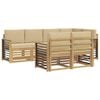 vidaXL Outdoor-Sofagarnitur 7 Stk. Wei&szlig; und Beige Polyester