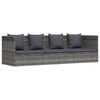 vidaXL Garten-Sofabett 200x60 cm Poly Rattan Grau