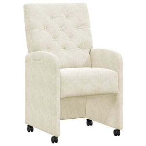 vidaXL Esszimmerst&uuml;hle mit Rollen 2 pcs Creme 58 x 67 x 97 cm Samt