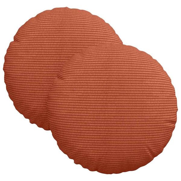 vidaXL Sitzkissen 2 pcs Rot-Orange &Oslash; 30 cm Cordstoff