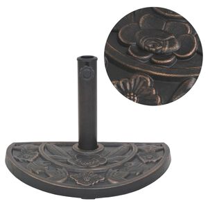 vidaXL Sonnenschirmst&auml;nder Harz Halbrund Bronze 9 kg